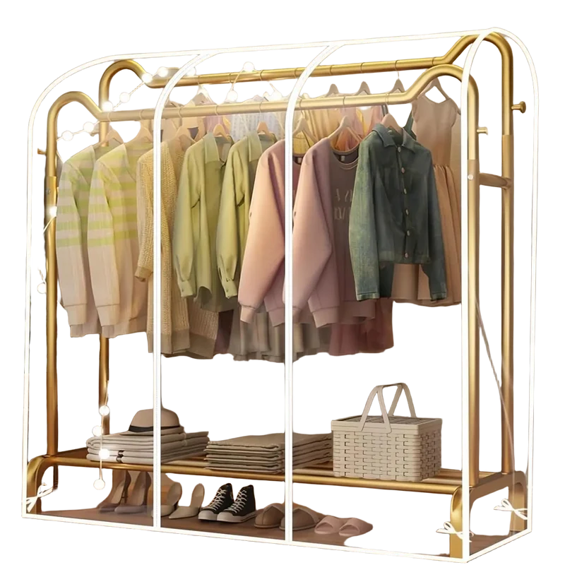 Funda Transparente para Perchero de Ropa, Cubierta Antipolvo de PEVA con Cremallera, Impermeable Protector de Ropa
