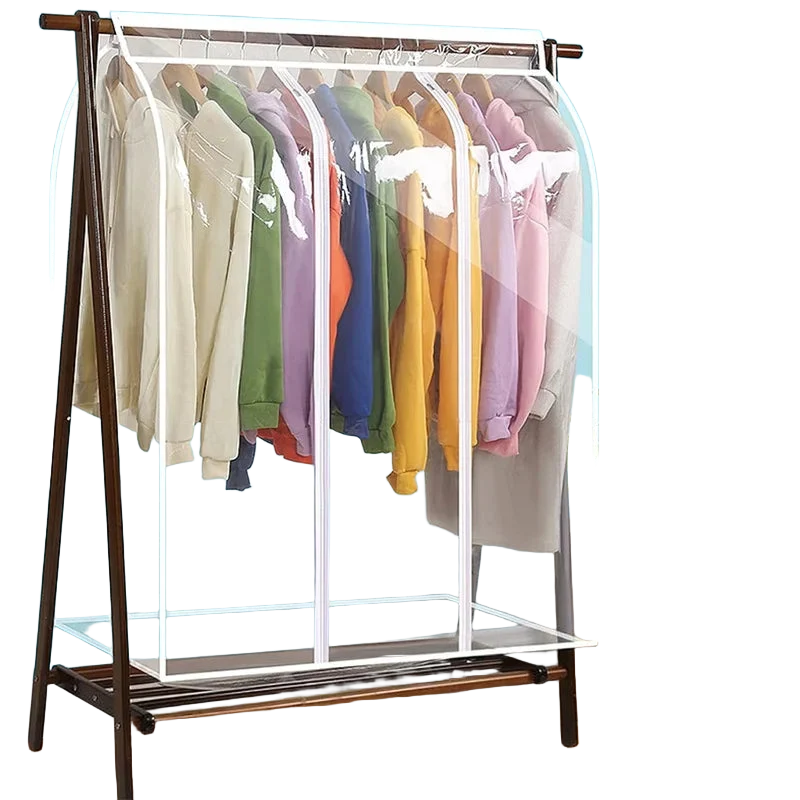 Funda protectora transparente cuadrada para tendedero de ropa de pie, resistente al polvo y la humedad