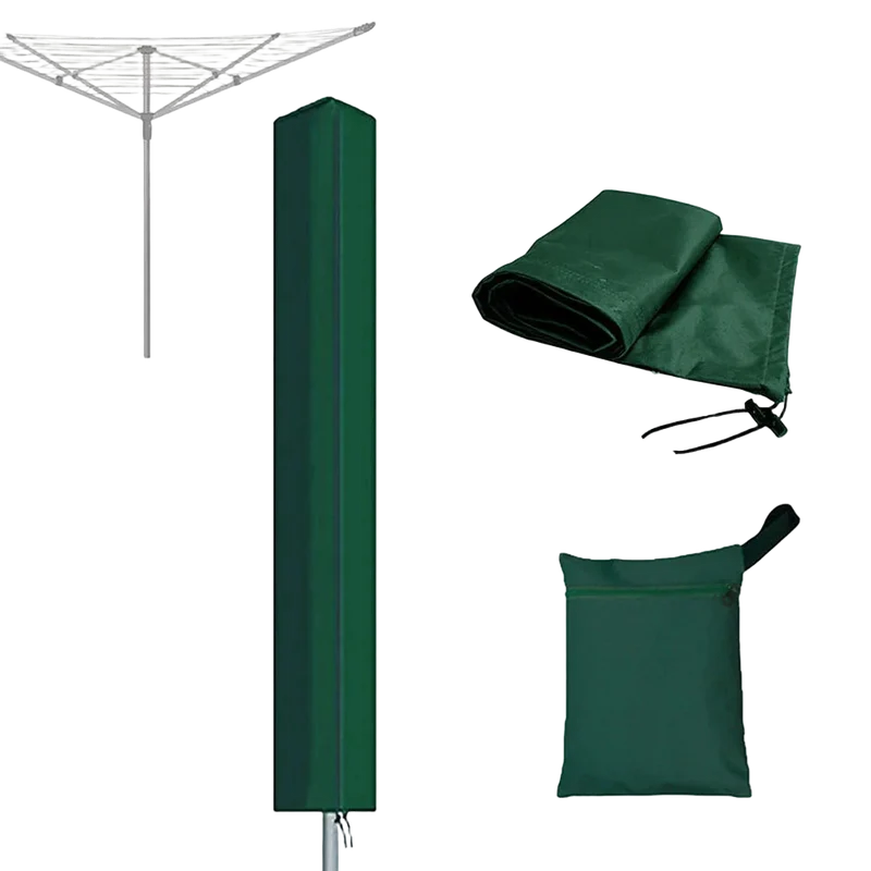 Funda Protectora Impermeable y Antiviento de Tela Oxford 600D para Tendederos de Ropa Exterior con Cierre de Cordón