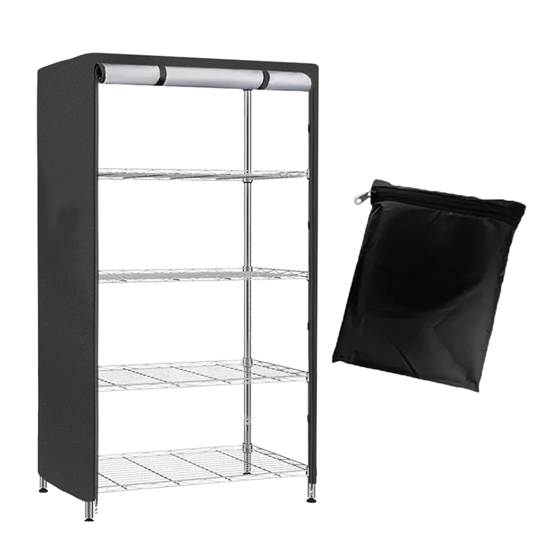 Storage Shelving Unit Cover See Through, Fits Racks 48"L X 18"W X 72"H -Durable Steel Organizer Wire Rack Covers Waterproof
