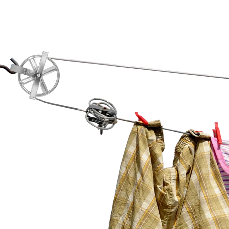 Polea para Tendedero de Ropa de Alta Resistencia | Sistema de Cuerda Exterior Antideslizante