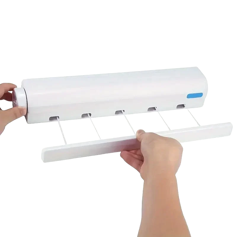 Tendedero Retráctil de Cuerda 3.75m 5 Hilos - Cuerda para Secar Ropa de Pared