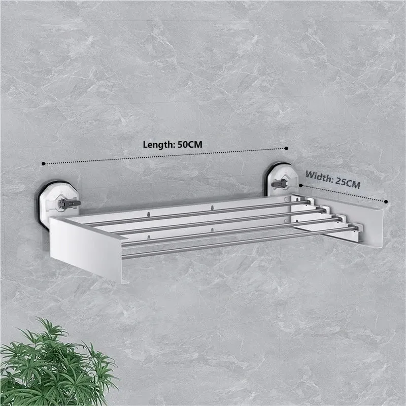 Tendedero de Pared Retráctil y Plegable 60cm - Varillas de Aluminio y Marco ABS