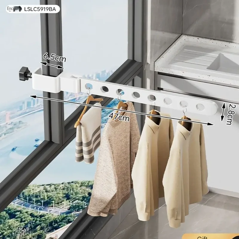 Nuevo tendedero plegable de aluminio montado en pared para ropa