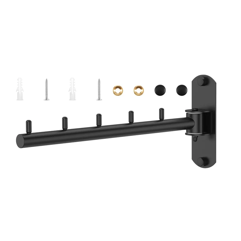Tendedero de Ropa Plegable, Giratorio de Pared, Acero Inoxidable, Ahorra Espacio