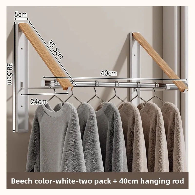 Tendedero de Ropa Plegable Invisible Estirable para Balcón y Ventana, Montaje en Pared sin Taladro