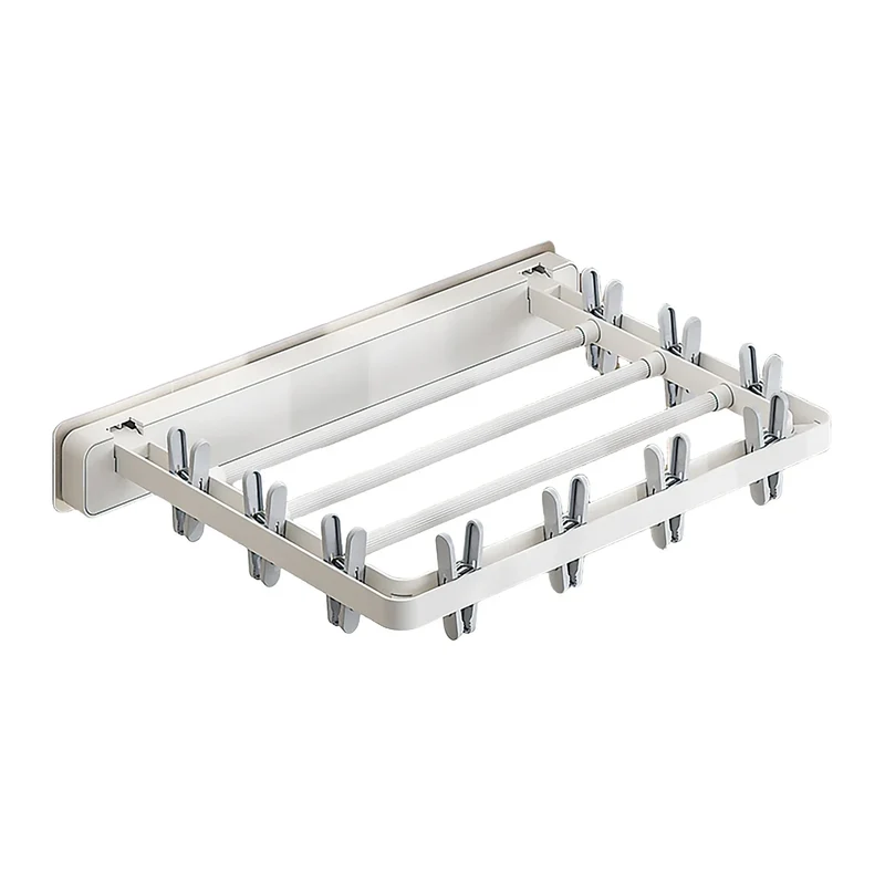 Tendedero de Pared Plegable Fácil de Instalar para Balcón Patio Jardín