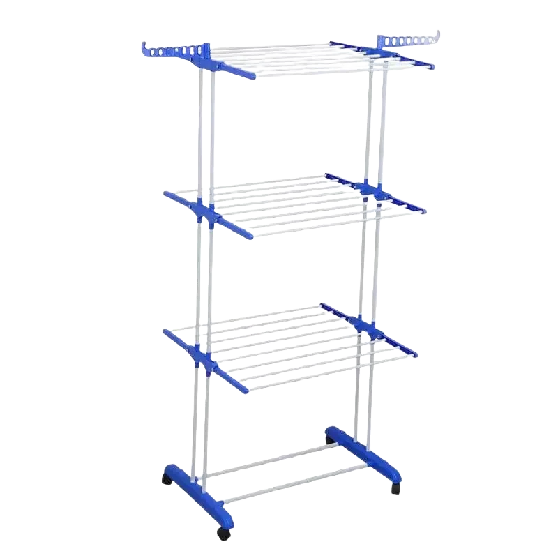 Tendedero de Ropa Plegable de 4 Niveles, Kynley Acero Inoxidable Vertical con Ruedas para Uso Interior y Exterior, Estable y Plegable, Ideal para Seca