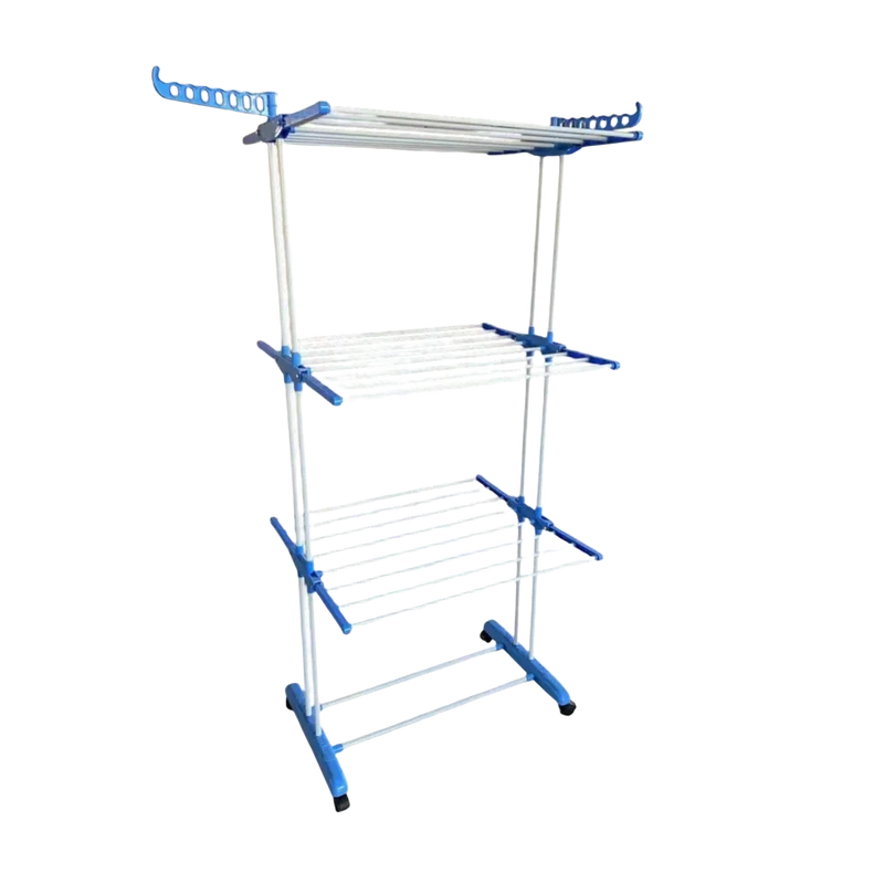 Tendedero Vertical Plegable de Alta Capacidad - Acero Inoxidable, 4 Niveles, Alas Extensibles