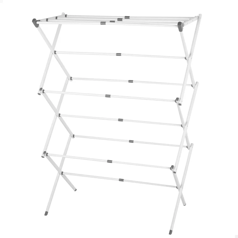 Tendedero de Ropa Plegable Max Home - Secador Vertical de 3 Niveles, Barras Extensibles, Estructura Metálica, Soporta 10 kg, Compacto 61x44x138 cm, Id