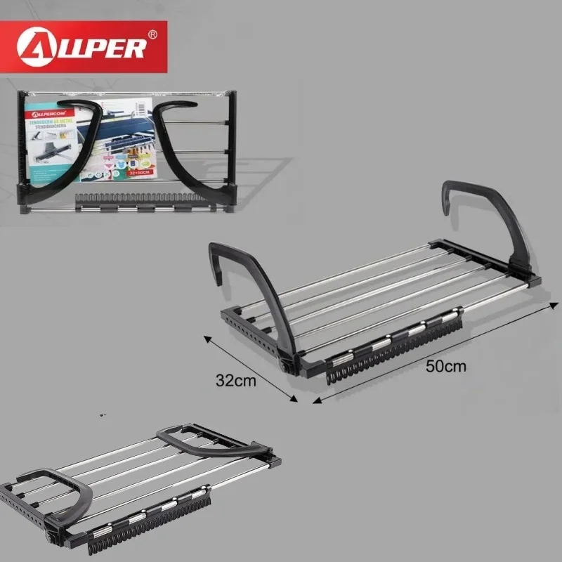 Tendedero de Pared Plegable TopRed ALLPERCOM – Secador de Ropa Compacto de Acero Inoxidable