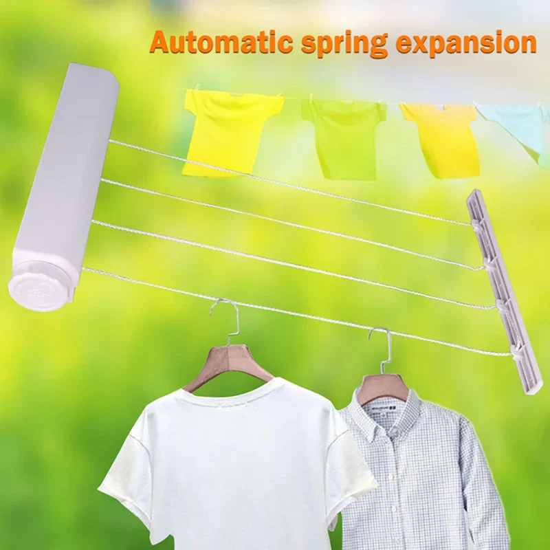 Tendedero de Ropa Retráctil Automático con Cuerdas