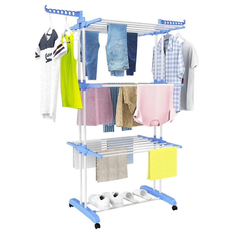 Tendedero de Ropa Plegable Mikomika Acero Inoxidable 4 Niveles 35kg