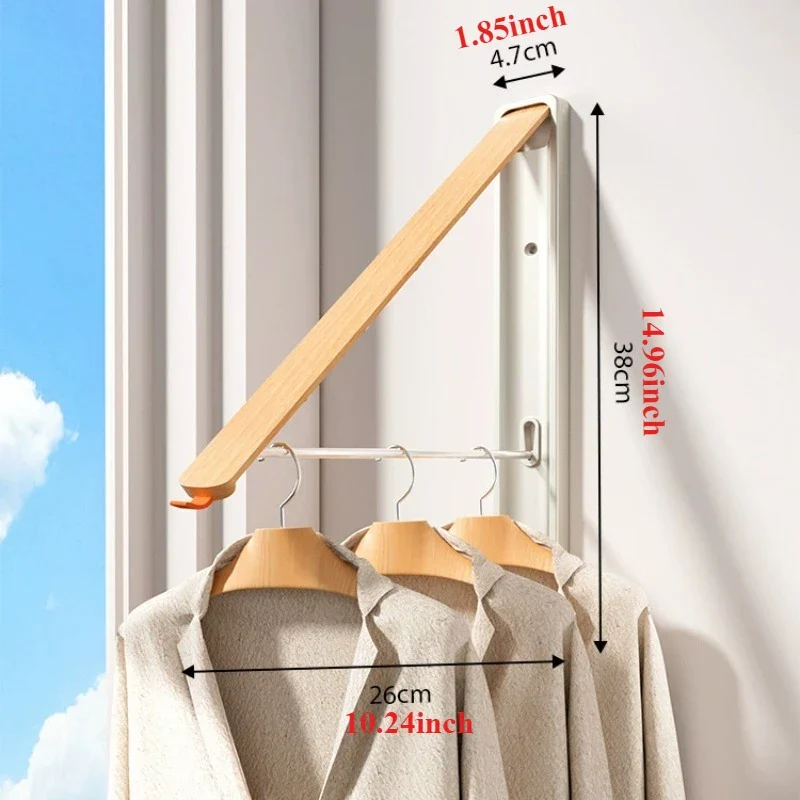 Tendedero de ropa plegable invisible extensible para pared sin taladro