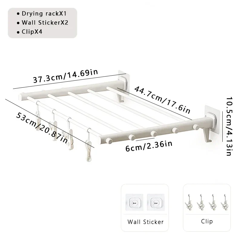 Colgador de Ropa Plegable de Pared Retráctil - Secador de Aluminio para Interior y Exterior
