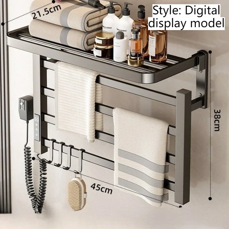 Toallero Eléctrico de Pared con Termostato y Esterilización - Secador y Almacenamiento de Toallas
