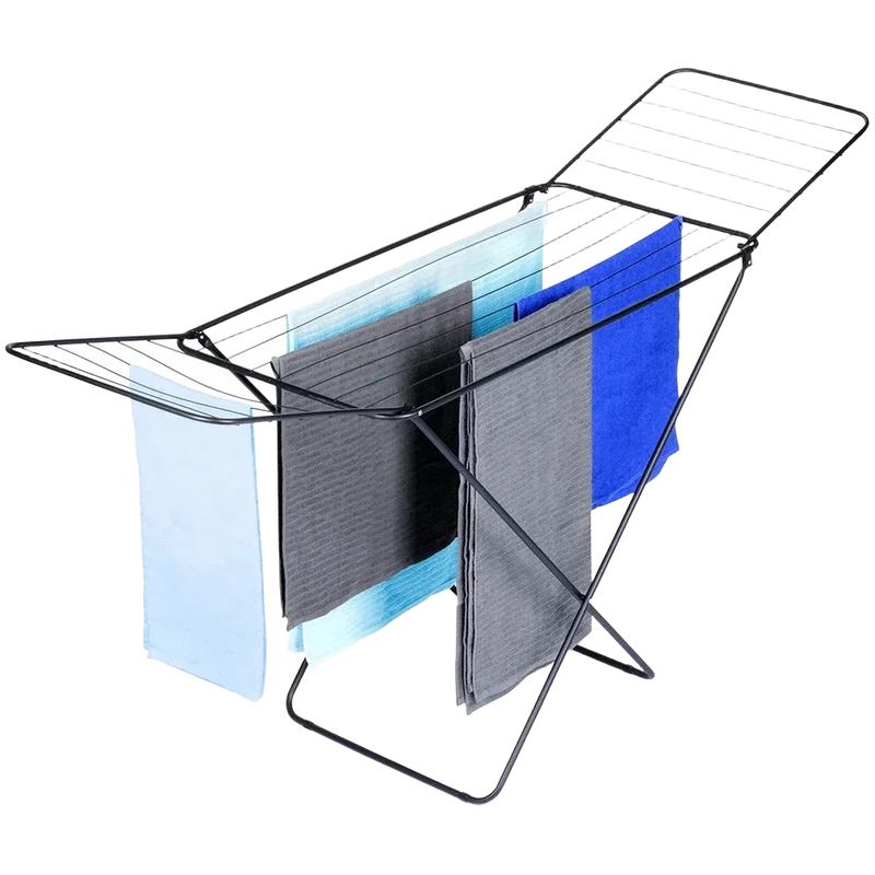 Tendedero de Ropa 181 cm Negro Plegable