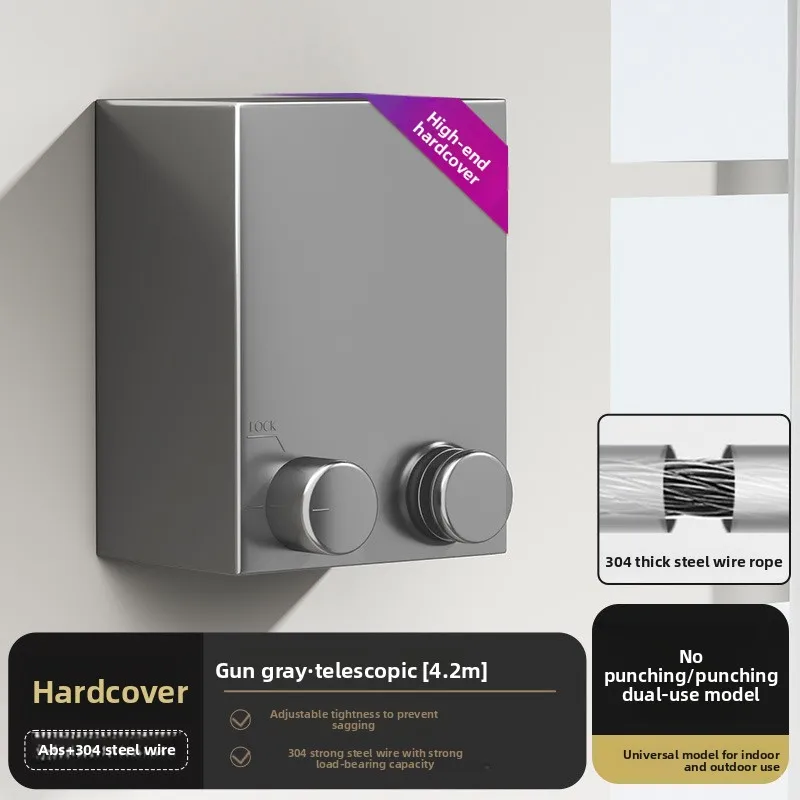 Tendedero retráctil invisible de acero inoxidable sin taladro montaje en pared portátil para balcón baño viaje camping