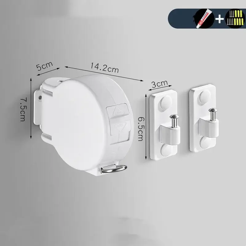 Tendedero de Ropa Retráctil para Interior y Exterior con Tensor de Cuerda para Apartamento y Balcón