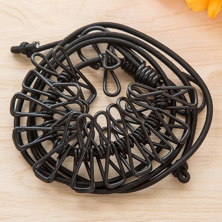 Tendedero de Ropa Portátil con 12 Pinzas Multifuncional Cuerda Extensible para Ropa Exterior LYS001