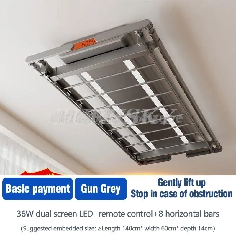 Tendedero Eléctrico Inteligente con Control Remoto, Secador de Ropa Plegable de Cuatro Postes para Balcón