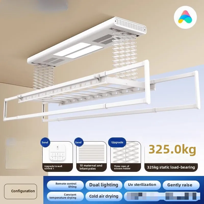 Tendedero Eléctrico Plegable e Inteligente para Balcón con Elevación Telescópica