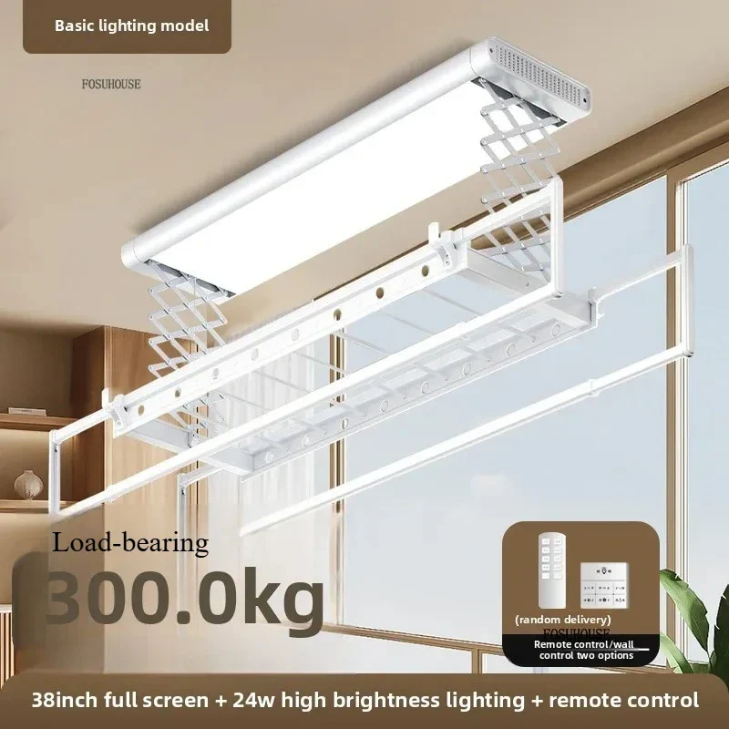 Tendedero de Ropa Eléctrico con Control Remoto, Aleación de Aluminio, Plegable con Luz para Balcón