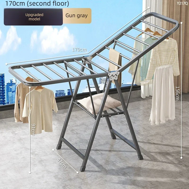 Tendedero de Ropa Plegable Multifuncional, de Piso a Techo para Balcón, Interior y Exterior