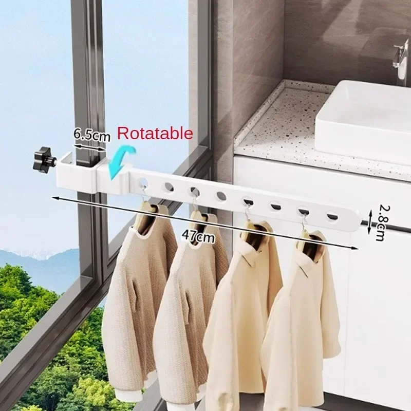 Tendedero de Ropa Plegable Giratorio de Pared - Aluminio Resistente y Ahorro de Espacio