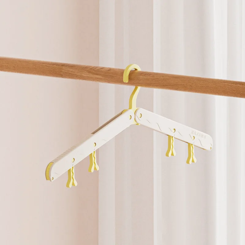 Percha de Ropa Plegable 5/10 Piezas con Pinzas sin Marcas para Secar Ropa y Calcetines, Ideal para Viajes y Hoteles