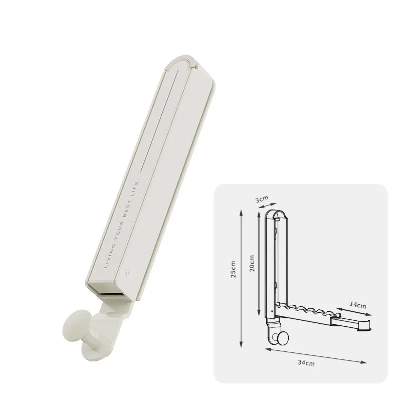 Tendedero de Ropa Plegable y Extensible, Portátil Sin Taladro para Baño, Dormitorio, Armario, Ganchos de Aleación de Aluminio