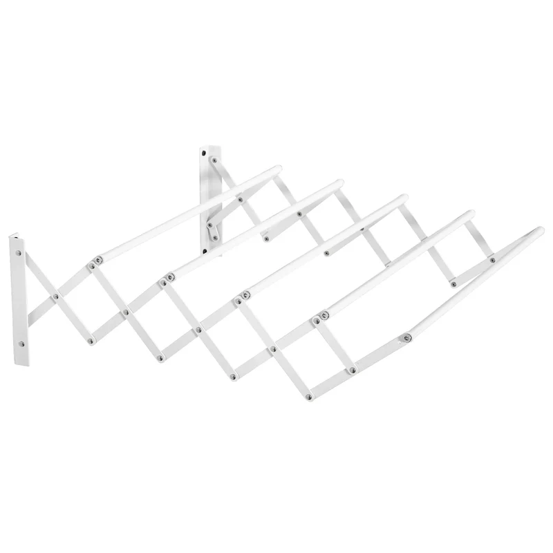 Tendedero de Pared Retráctil Plegable Ahorro Espacio – Blanco