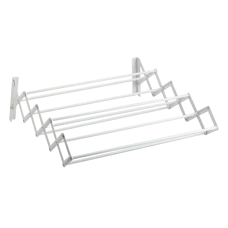 Tendedero de Pared Plegable - Secador Retráctil de Acero Inoxidable con 9 Barras, Ahorra Espacio Interior/Exterior