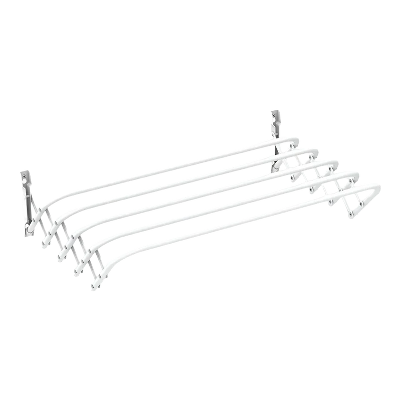 Tendedero de Ropa Retráctil de Pared 100cm - Karawan, Metal Blanco, 5 Metros, Acero Inoxidable
