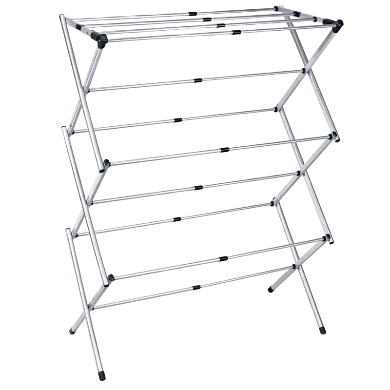 Tendedero Plegable T-LoVendo, Extensible de 43 a 75 cm, Acero Ligero Anticorrosivo, 4 Niveles, Carga 15 kg