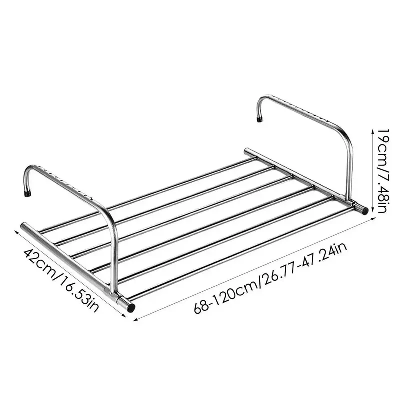 Tendedero Plegable de Acero Inoxidable 14cm para Balcón, Interior y Ventana