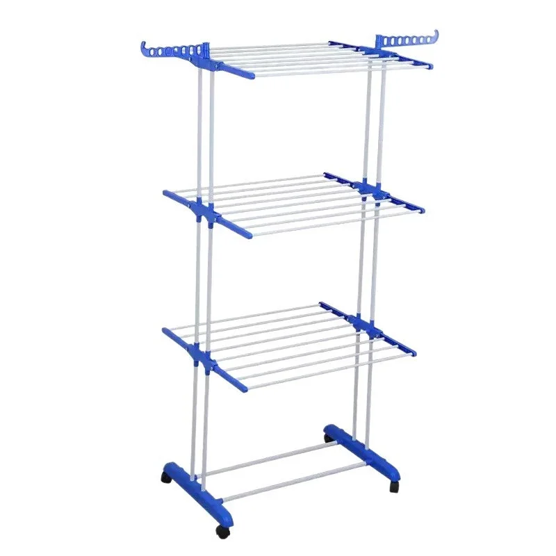 Tendedero de Ropa Grande, Plegable de Plástico, 4 Niveles, Móvil