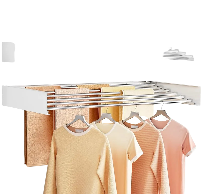 Tendedero de Ropa Plegable de Pared - Ahorra Espacio