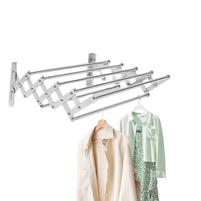 Tendedero de Pared Retráctil para Ropa, Colgador Plegable
