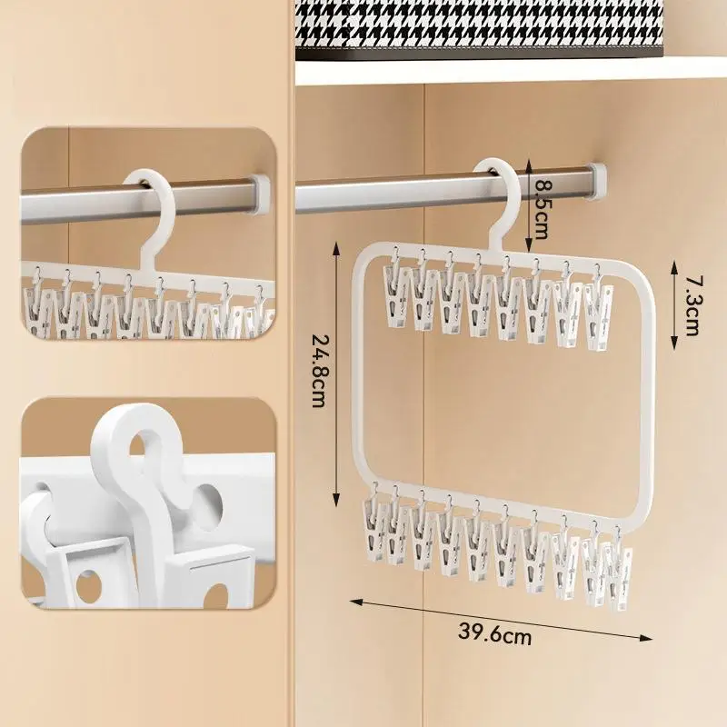 Perchero de Ropa Desmontable y Plegable Portátil Organizador para Ropa Interior, Toallas y Calcetines - Diseño Antideslizante - Perfecto para Espacios