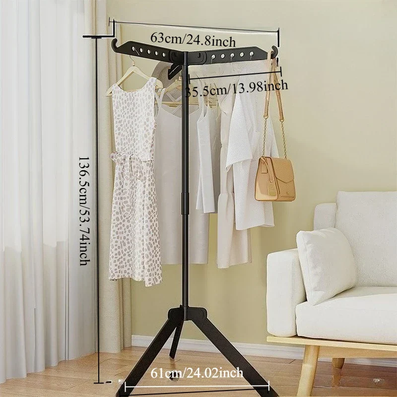 Tendedero de Ropa Plegable y Multifuncional de Suelo a Techo