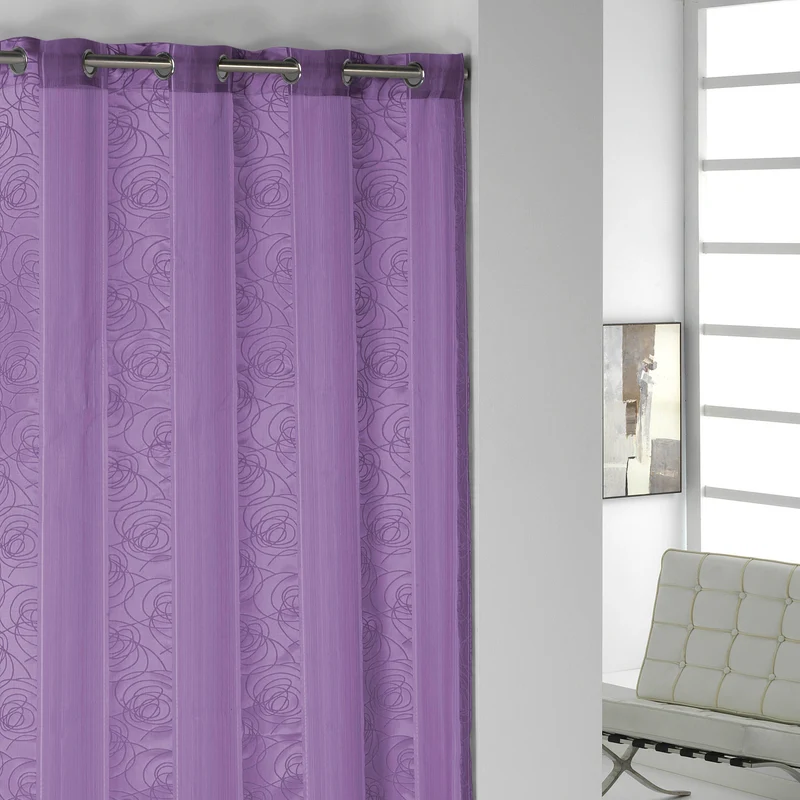 Cortina Eden 140X265 cm Trazos Berenjena