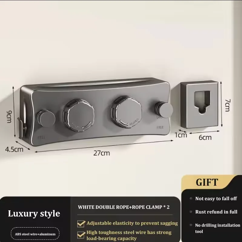 Tendedero Retráctil Invisible Doble Capa para Interior y Exterior