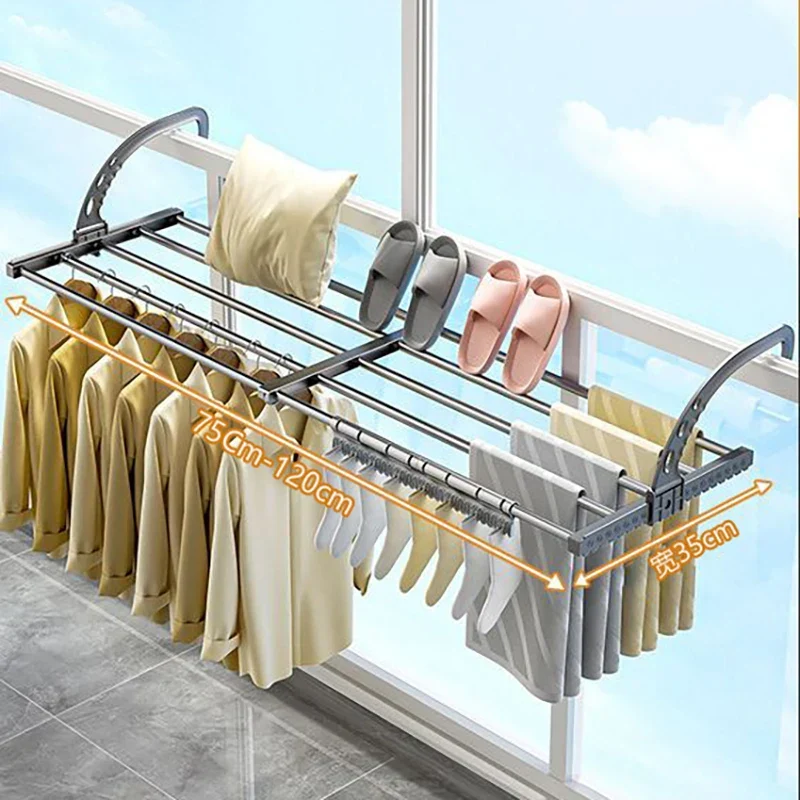 Tendedero Expandible para Ventana, Secador Plegable de Acero Inoxidable para Ropa, Zapatos y Toallas