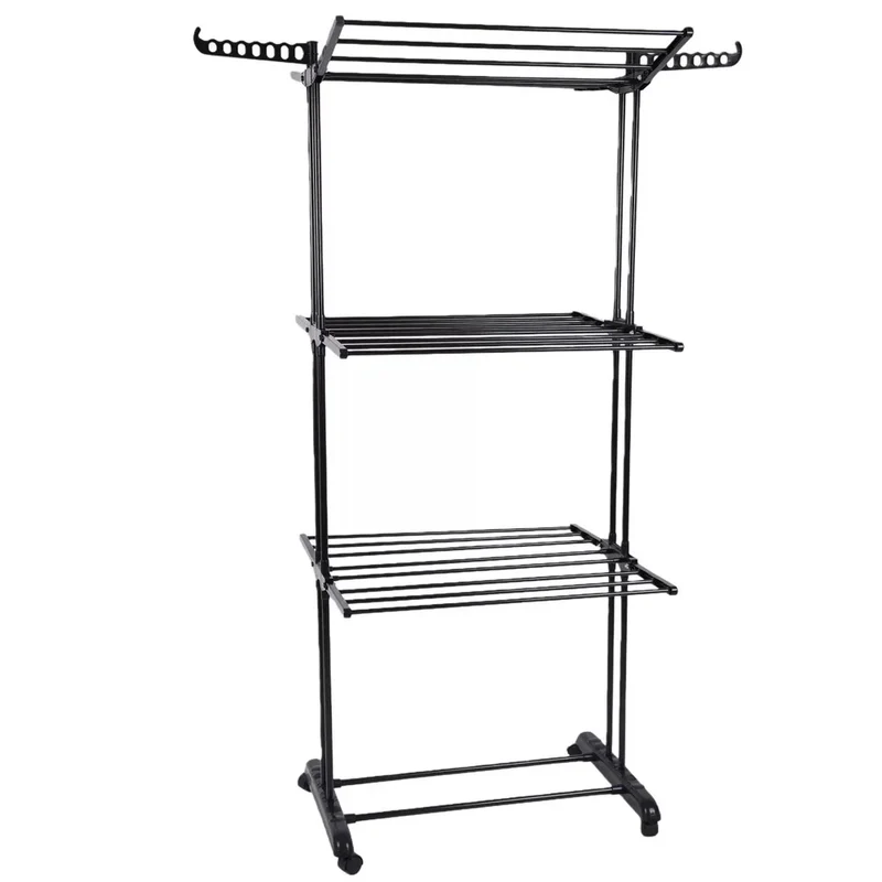 Tendedero de Ropa Grande, Plegable de Plástico, 4 Niveles, Móvil