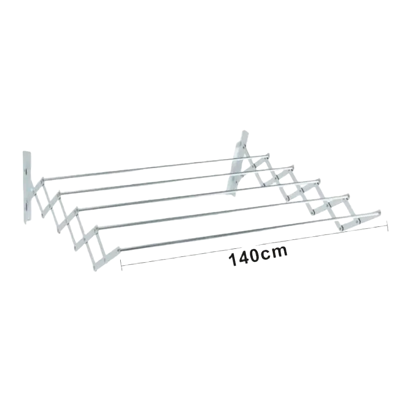 Tendedero de Ropa Extensible de Aluminio Plegable 140x80, Montaje en Pared – Ahorra Espacio