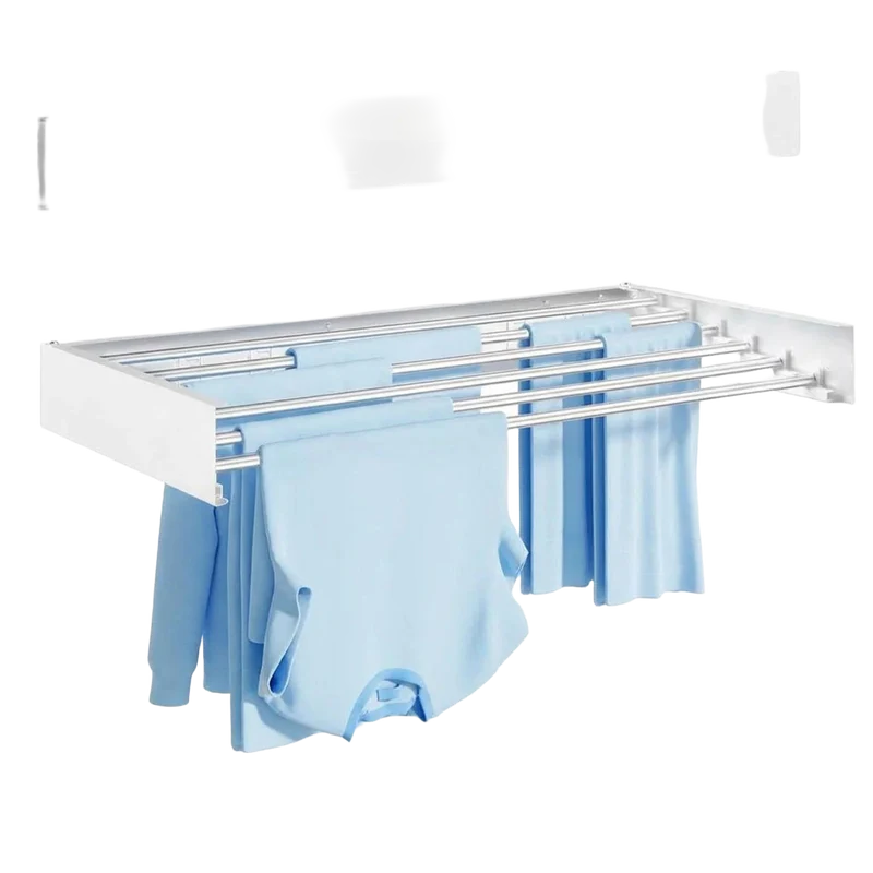 Tendedero de Pared Plegable con 6 Varillas de Acero Inoxidable
