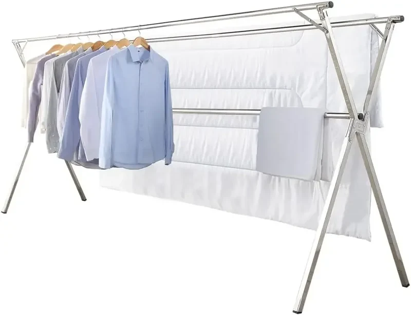 Tendedero de Ropa Plegable de Acero Inoxidable - Compacto y Fácil Almacenamiento