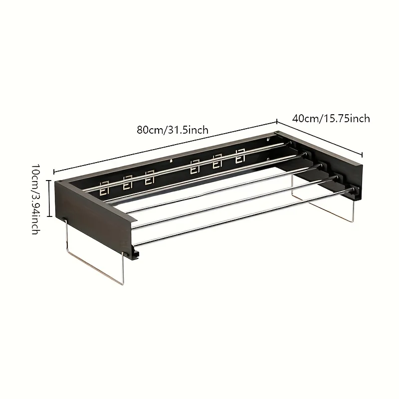 Tendedero de Ropa Plegable de Acero Inoxidable para Pared - Colgador Retráctil para Interior, Balcón y Viaje