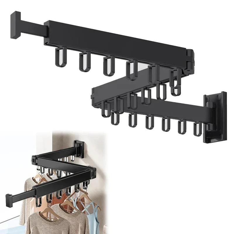 Tendedero Retráctil de Pared 60lb - Perchero Plegable para Toallas de Aluminio Resistente